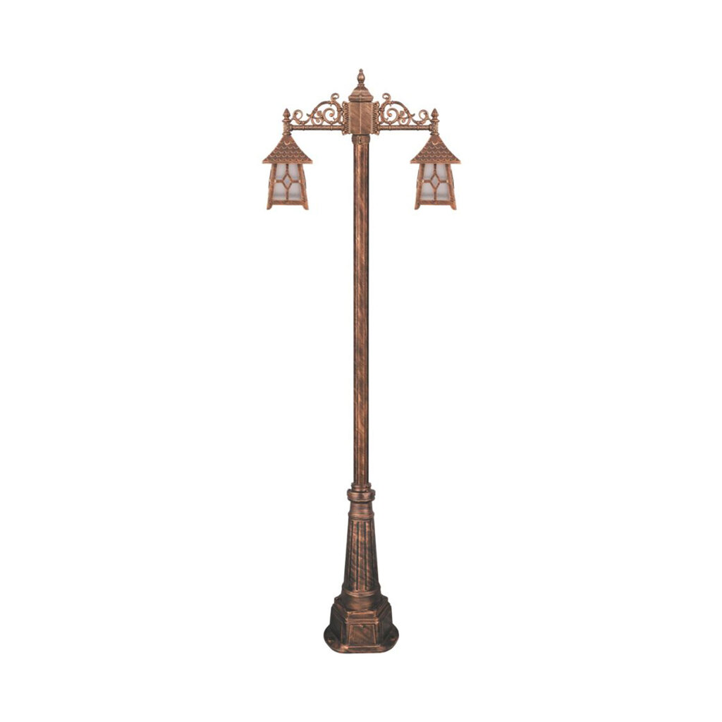 چراغ دوشاخه حیاطی و پارکی تکشیدفام مدل کلبه کد 91215-8325