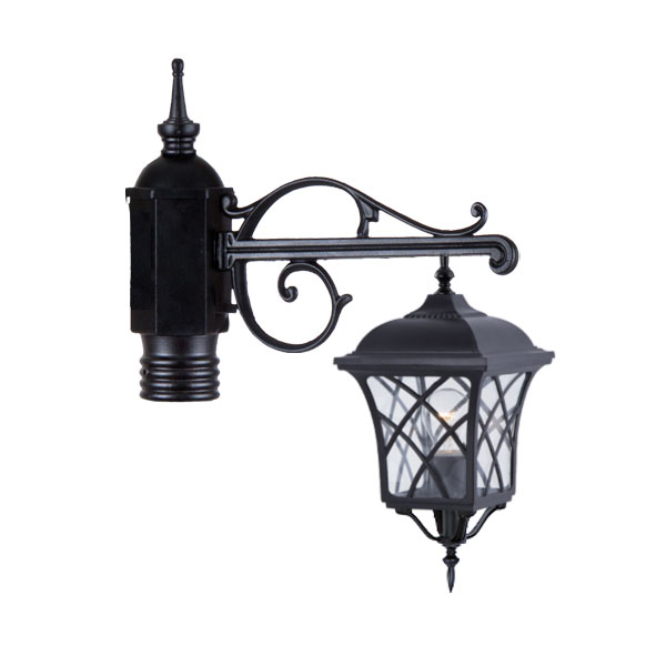 چراغ حیاطی سرلوله وارونه تک شاخه شفق مدل پاسارگاد کد 8441