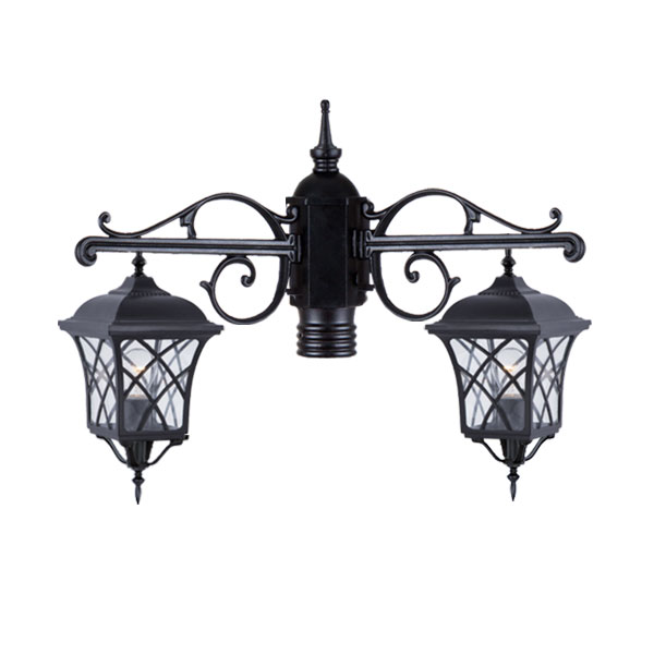 چراغ حیاطی سرلوله وارونه دو شاخه شفق مدل پاسارگاد کد 8445