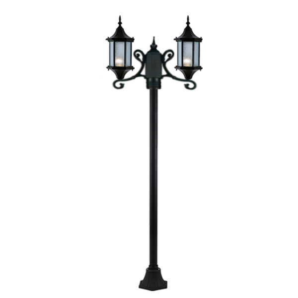 چراغ حیاطی ایستاده دو شاخه با طول 2.6 متر شفق مدل سورنا کد 2919