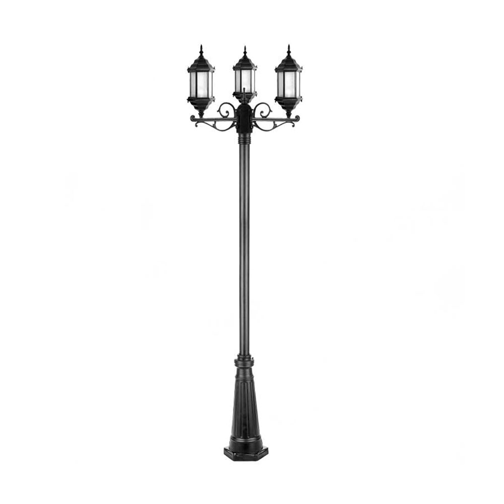 چراغ حیاطی ایستاده سه شاخه با طول 2.6 متر شفق مدل سورنا کد 2923
