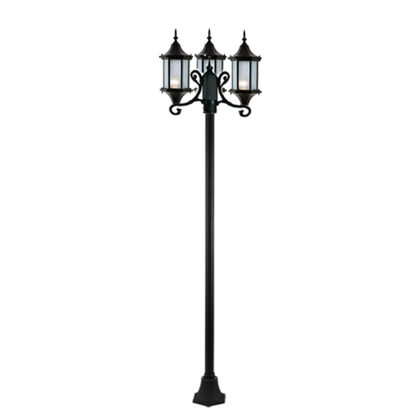 چراغ حیاطی ایستاده سه شاخه شفق با ارتفاع 2.6 متر مدل تینا کد 3923