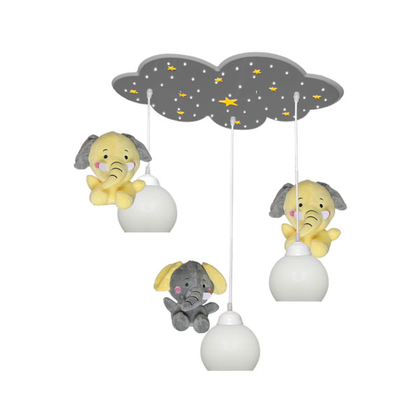 لوستر کودک سه شعله مدل عروسکی