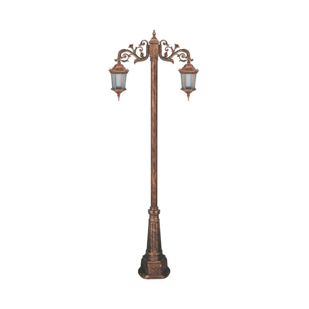 چراغ دوشاخه حیاطی و پارکی تکشیدفام مدل رابو کد 91215-15-7124