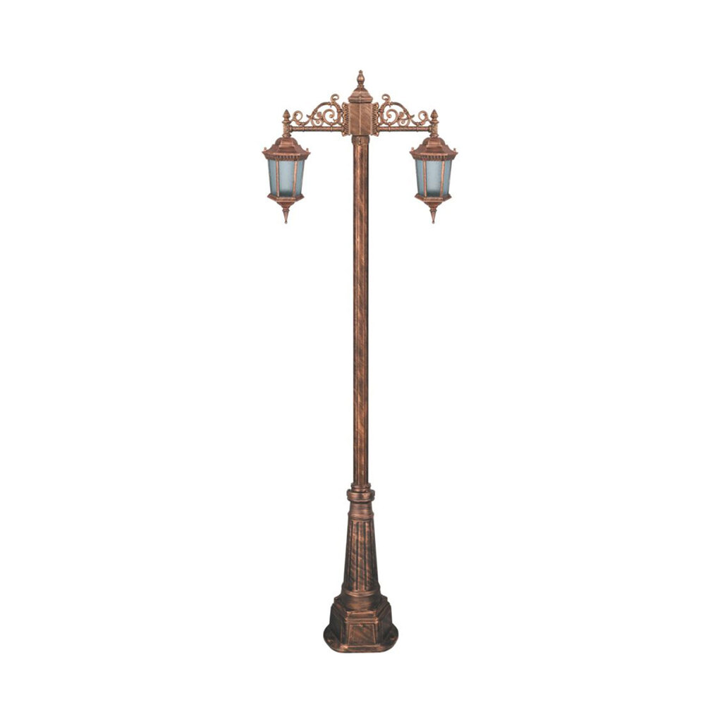 چراغ دوشاخه حیاطی و پارکی تکشیدفام مدل رابو کد 91215-15-7125