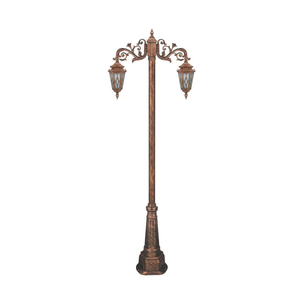 چراغ دوشاخه حیاطی و پارکی تکشیدفام مدل معبد ویسپر کد 91215-15-7424