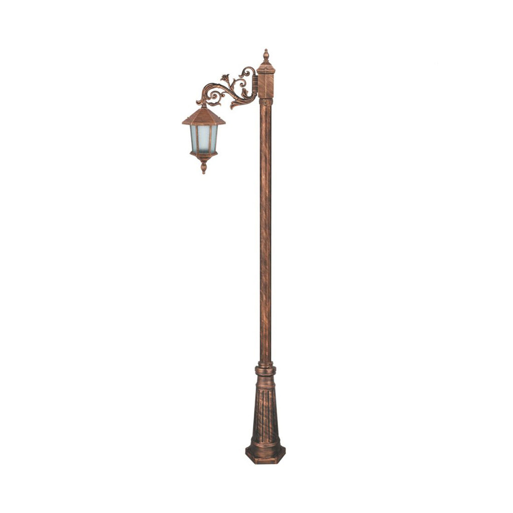 چراغ تکشاخه حیاطی و پارکی تکشیدفام مدل ویکتوریا کد 91200-15-7514