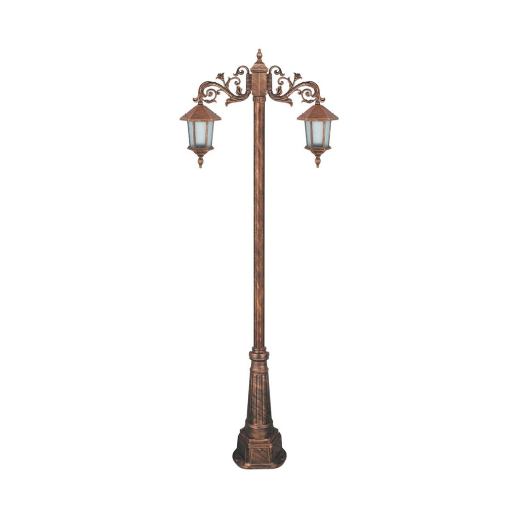 چراغ دوشاخه حیاطی و پارکی تکشیدفام مدل ویکتوریا کد 91215-15-7524