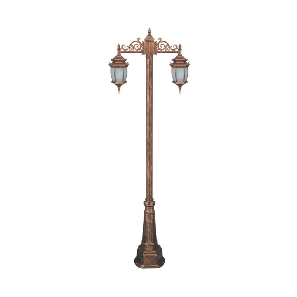 چراغ دوشاخه حیاطی و پارکی تکشیدفام مدل معبد رابو خمره ای کد 91215-15-7925