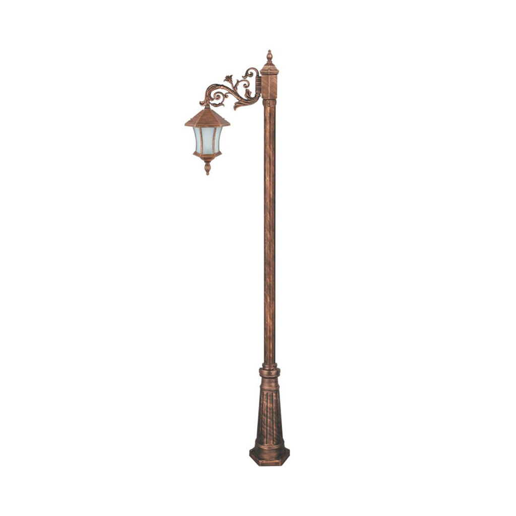 چراغ تکشاخه حیاطی و پارکی تکشیدفام مدل ویکتوریا کمرباریک کد 91200-15-8214