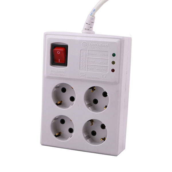 محافظ 4 خانه کامپیوتر بهداد الکتریک با هسته سرامیکی و کابل 180 سانتی متری کد 165