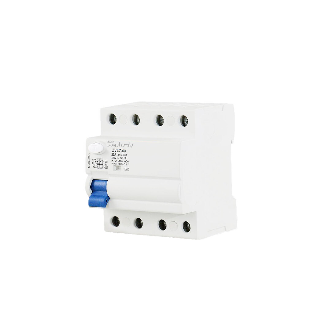 کلید محافظ جان چهار پل 63 آمپر پارس اروند مدل RCCB-4P
