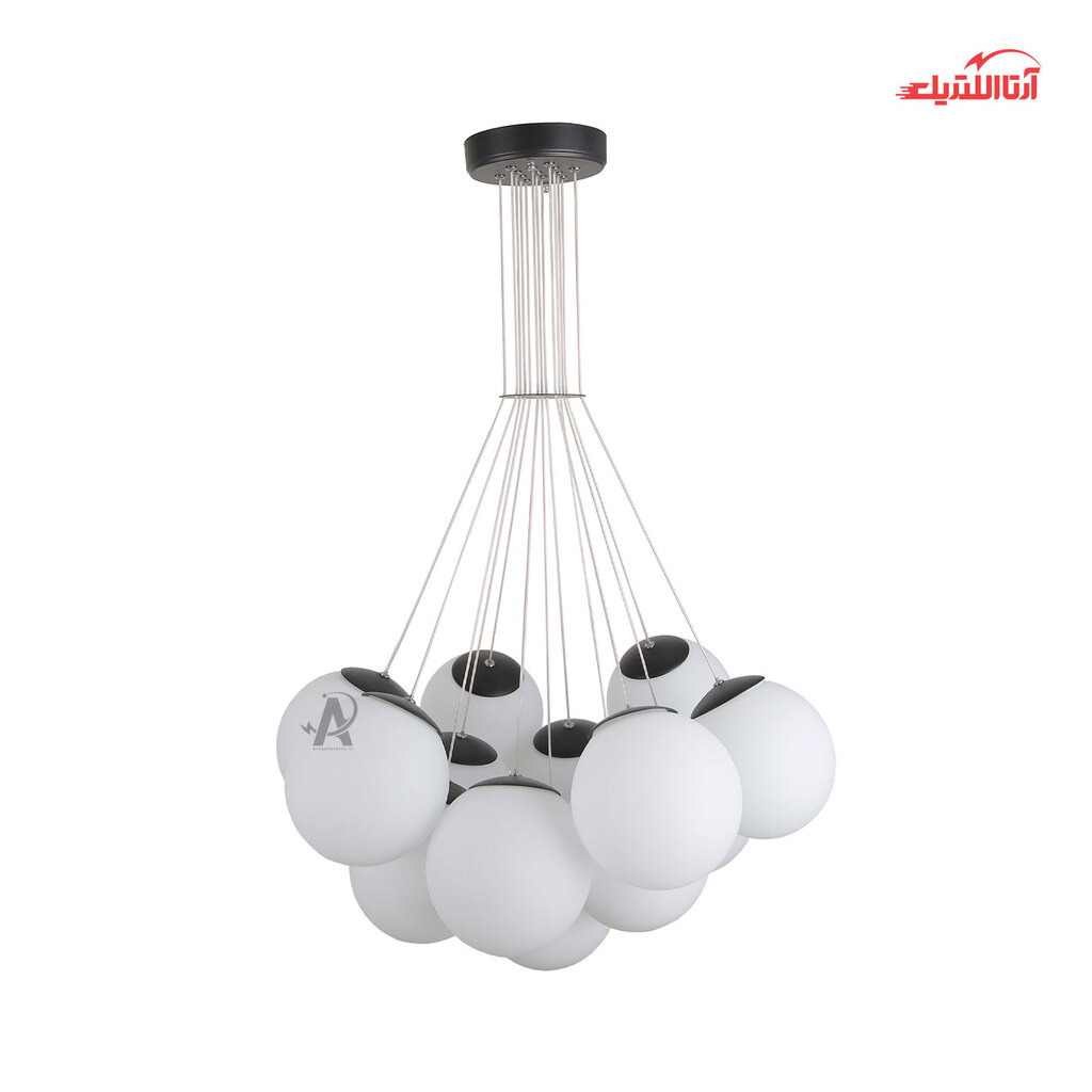 لوستر آویز حبابی 13 شعله چشمه نور کد A1224/13BK