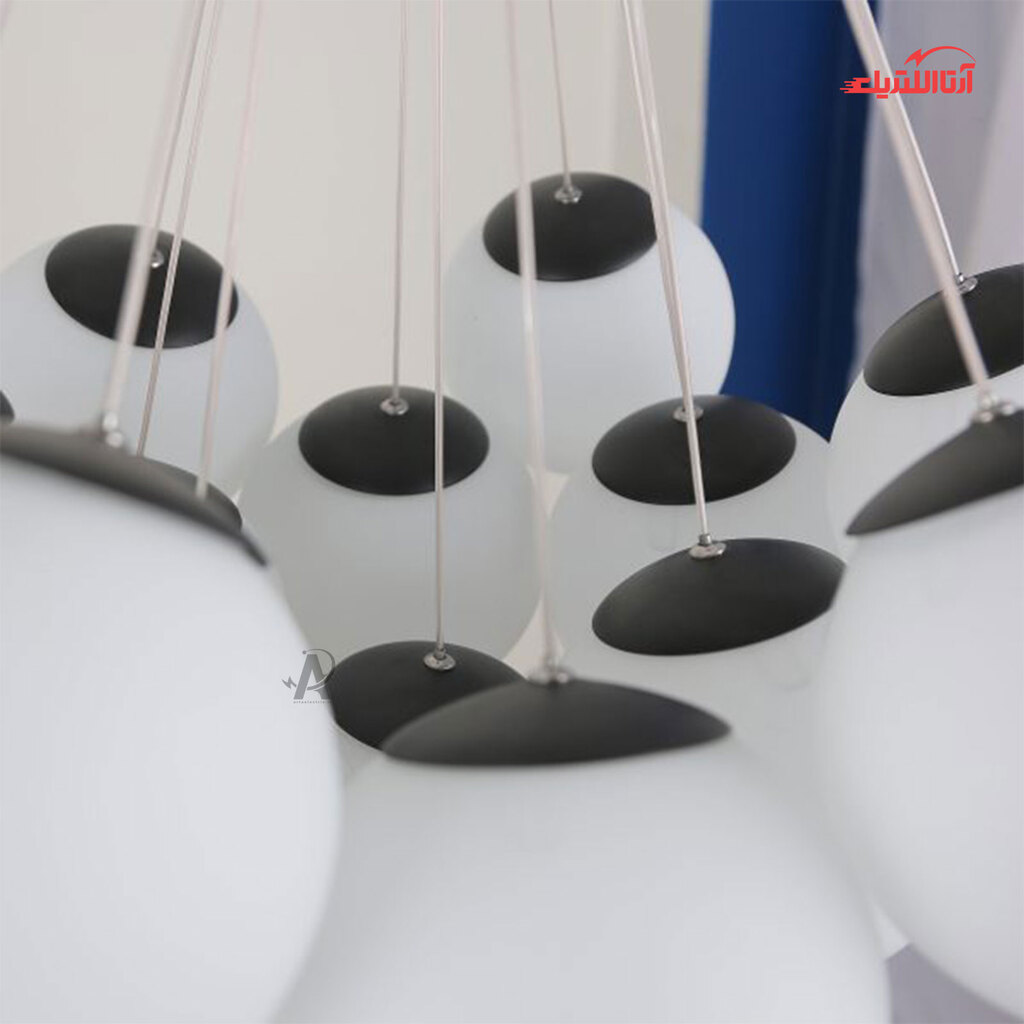 لوستر آویز حبابی 13 شعله چشمه نور کد A1224/13BK