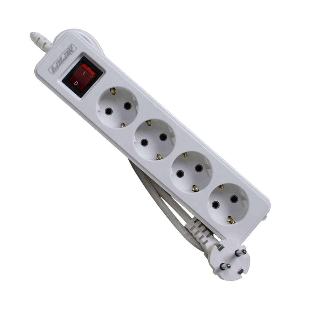 چند راهی 4 خانه ارت دار با کابل 1.8 متر بابک کد 4118