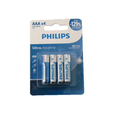 باتری نیم قلمی فیلیپس Ultra Alkaline بسته 4 عددی