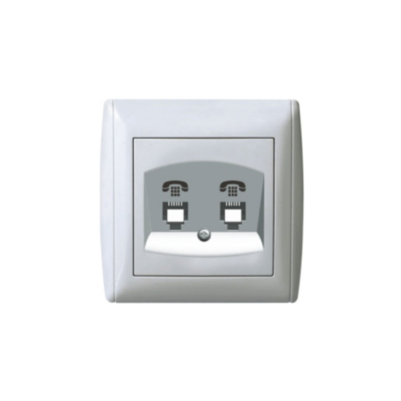 پریز تلفن دو سوکت توس الکتریک مدل ژنو