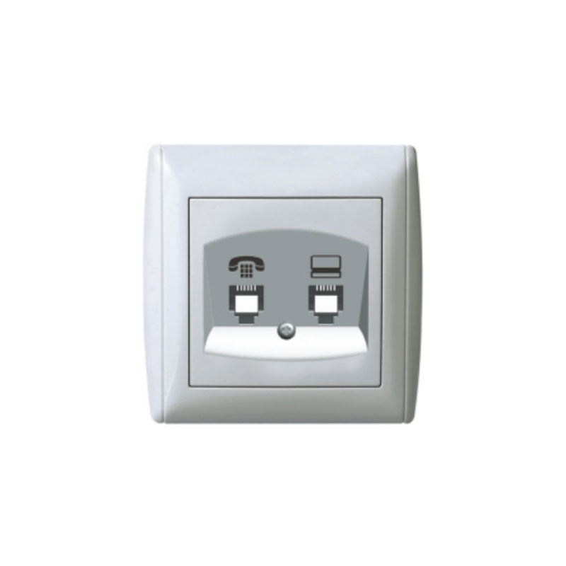 پریز شبکه دو سوکت توس الکتریک مدل ژنو