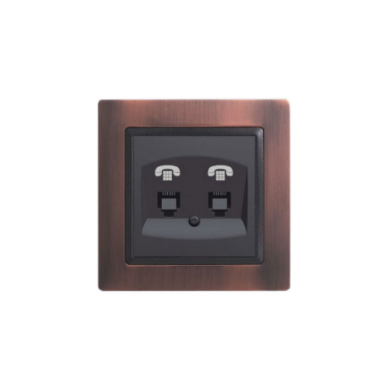 پریز تلفن دو سوکت توس الکتریک مدل ریو