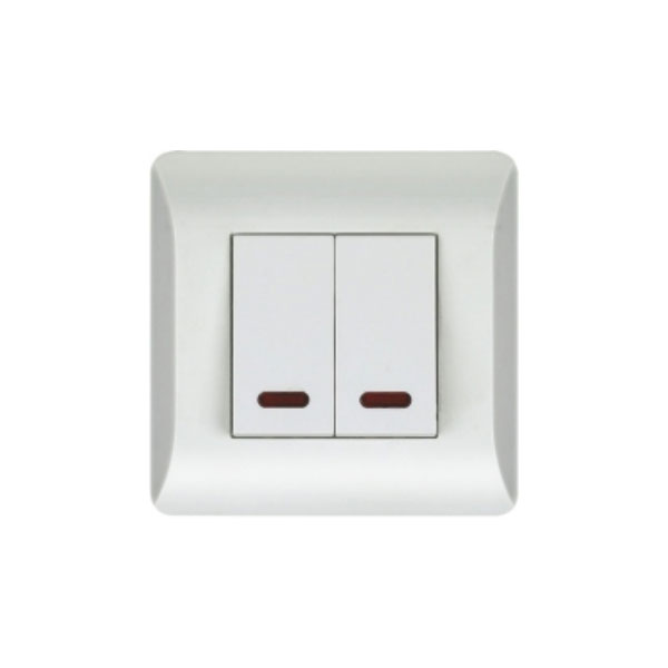 کلید دو پل چراغ‌دار توس الکتریک مدل اسپایدر