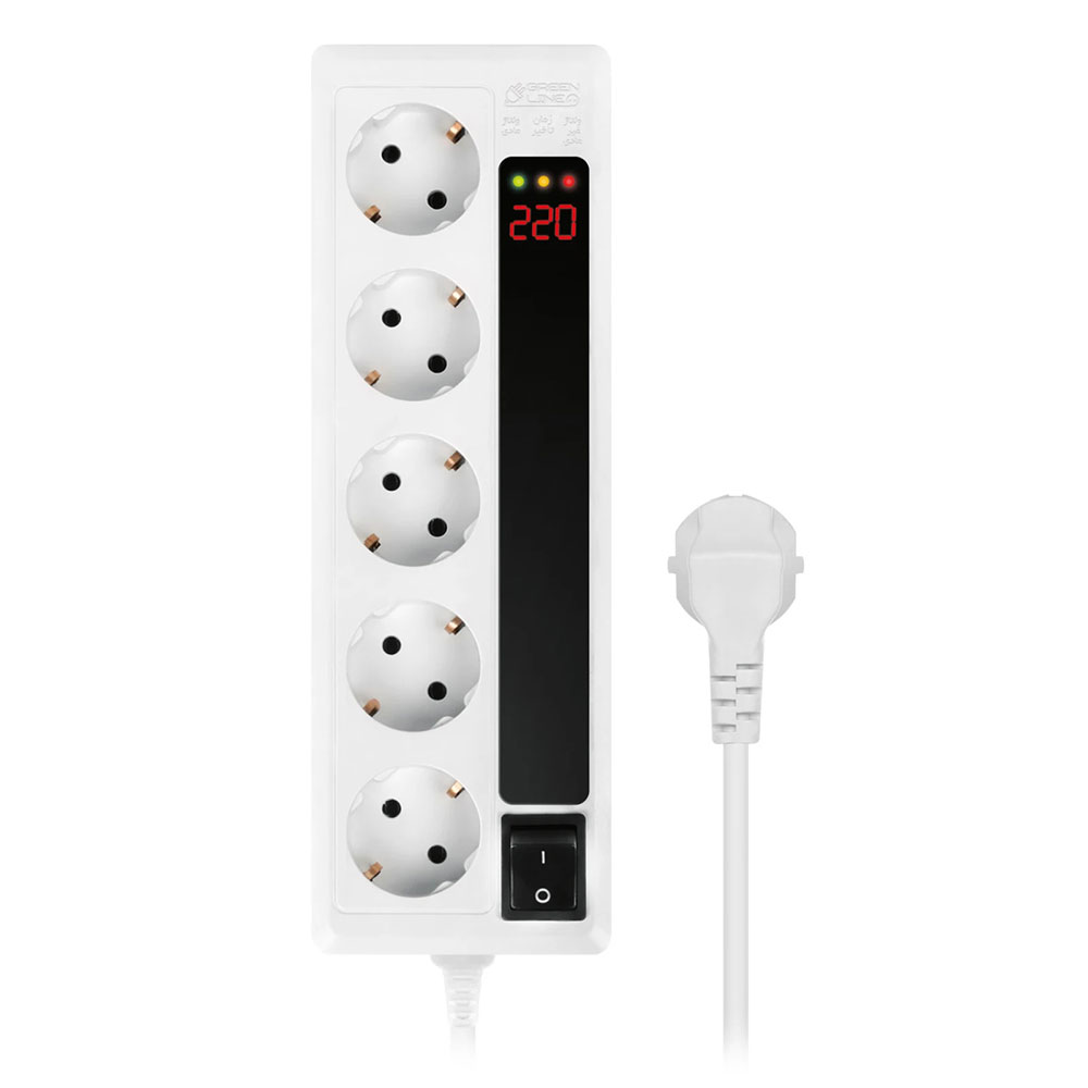 محافظ برق 5 خانه صوتی تصویری و کامپیوتر گرین مدل GLP105D