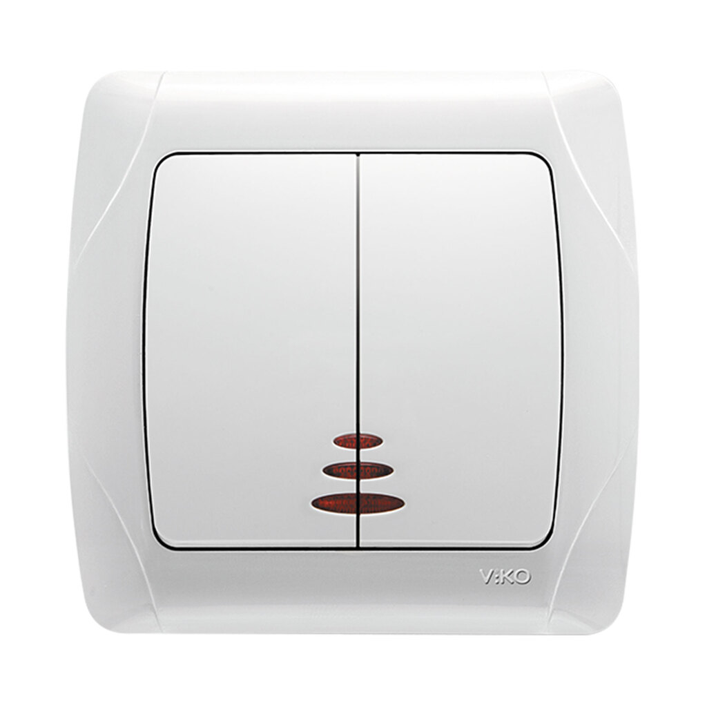 کلید دو پل چراغ دار ویکو مدل کارمن