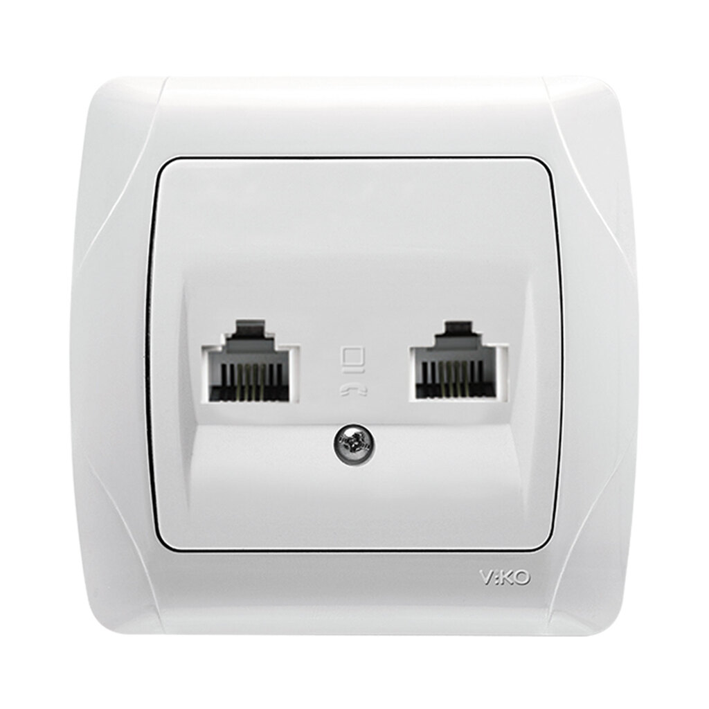 پریز تلفن دو سوکت توکار ویکو مدل کارمن