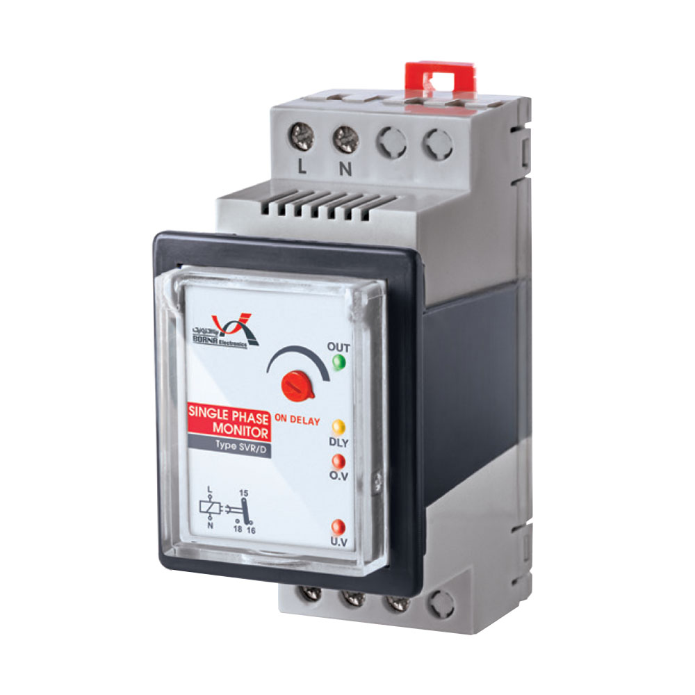 محافظ ولتاژ تک فاز صنعتی و بوبین کنتاکتور برنا الکترونیک مدل SVR/D