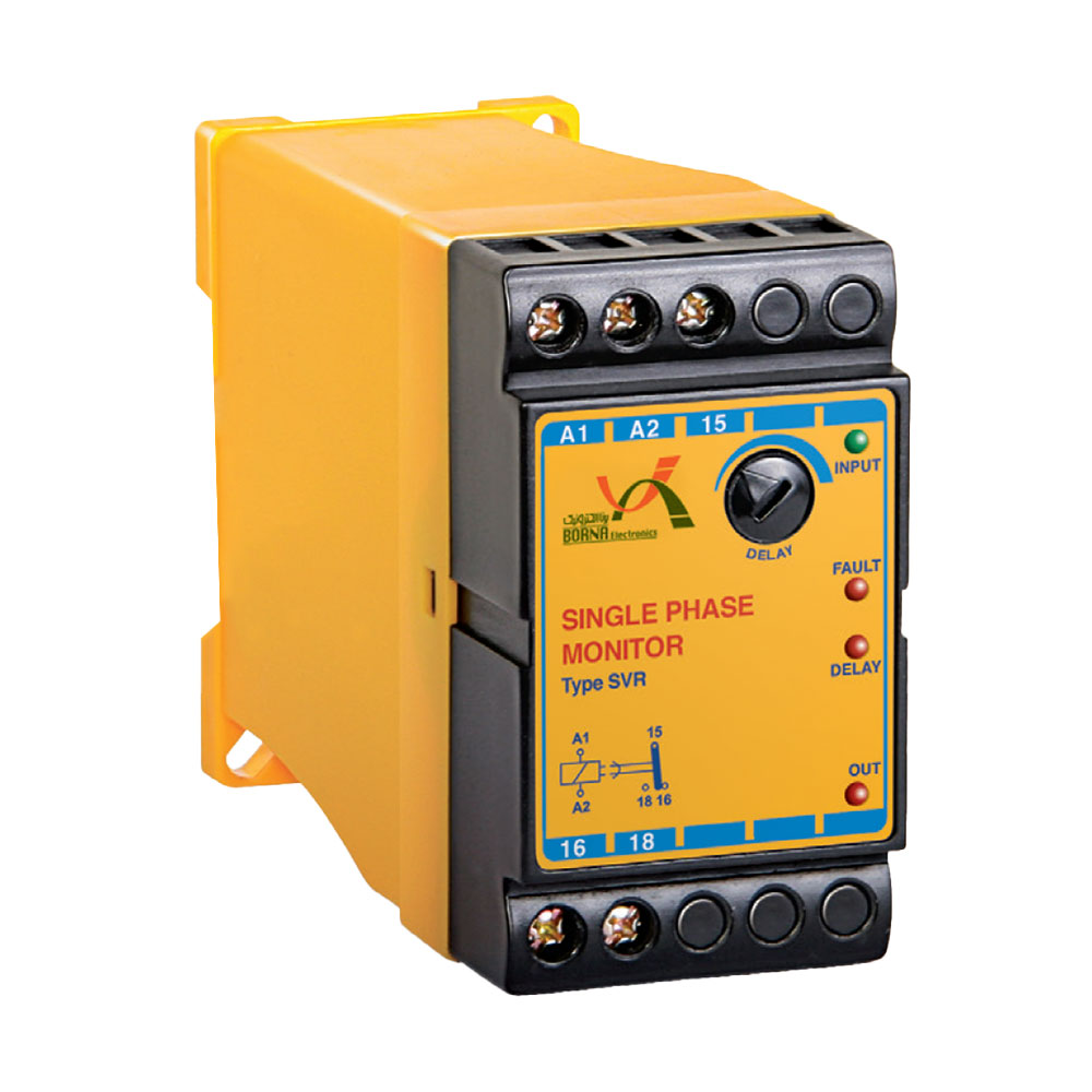 محافظ ولتاژ تک فاز صنعتی و بوبین کنتاکتور برنا الکترونیک مدل SVR