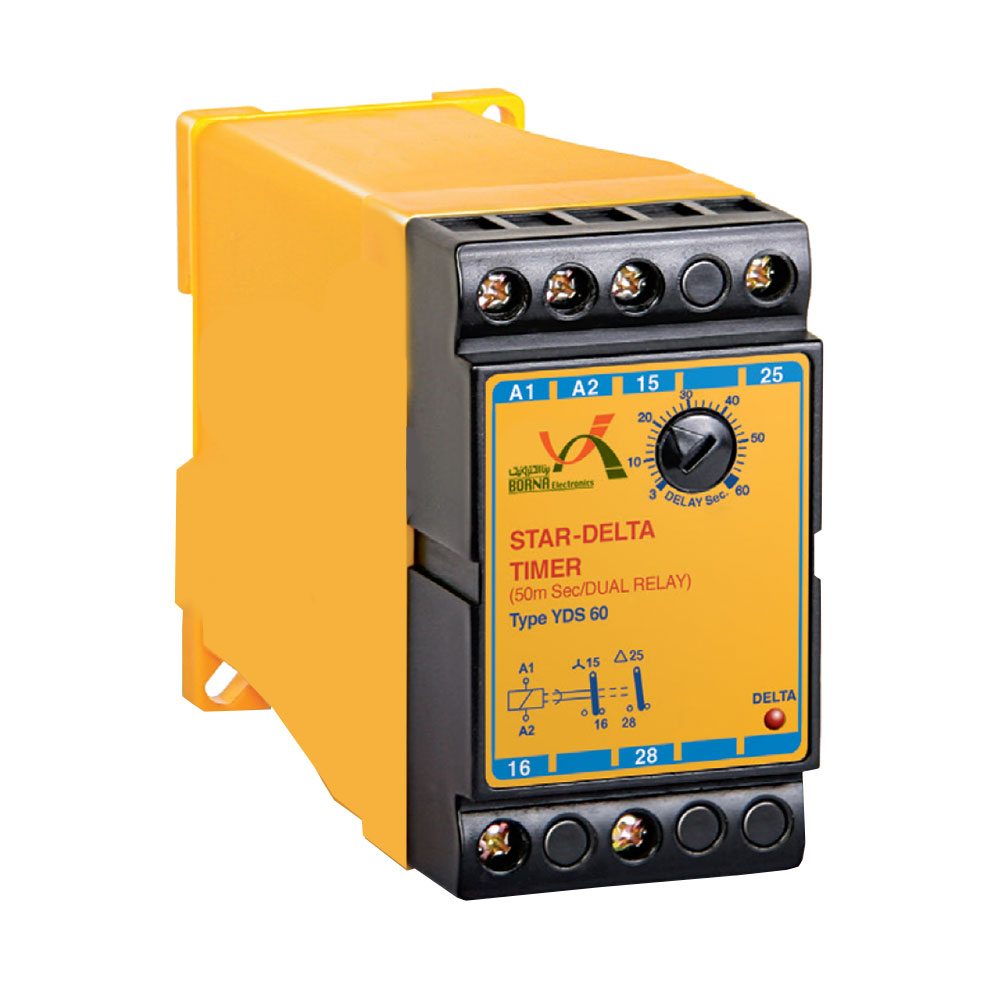 تایمر ستاره مثلث دو رله ای برنا الکترونیک مدل YDS