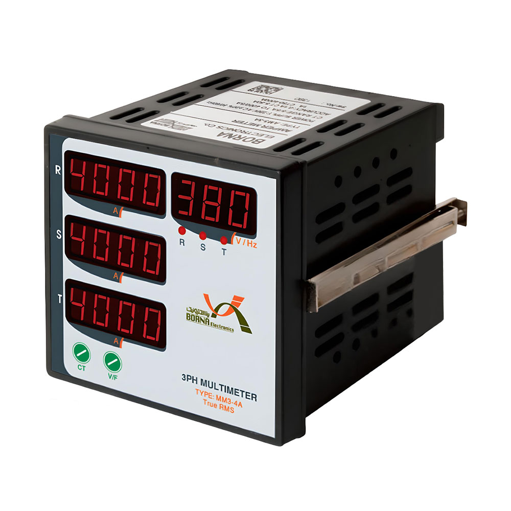 مولتی متر سه فاز ۴ نمایشگر برنا الکترونیک مدل MM3-4A