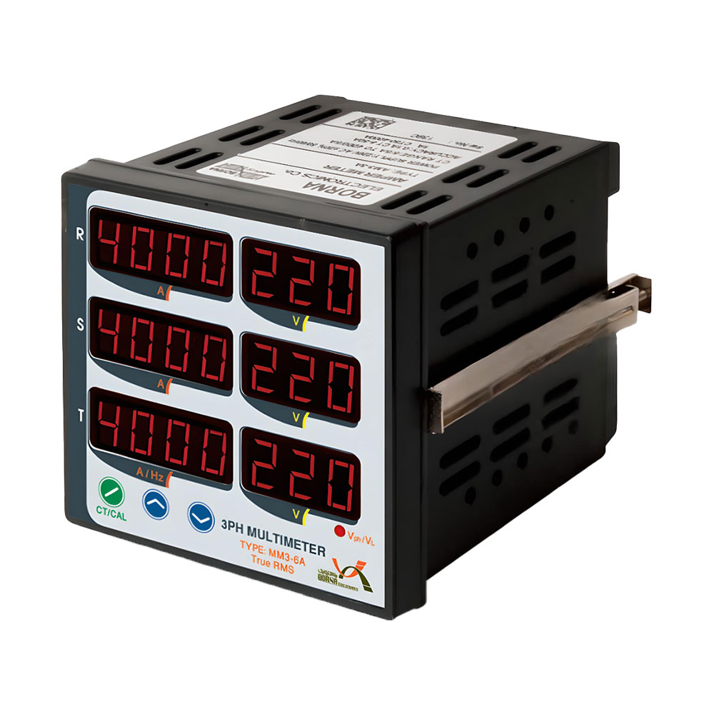 مولتی متر سه فاز 6 نمایشگر برنا الکترونیک مدل MM3-6A