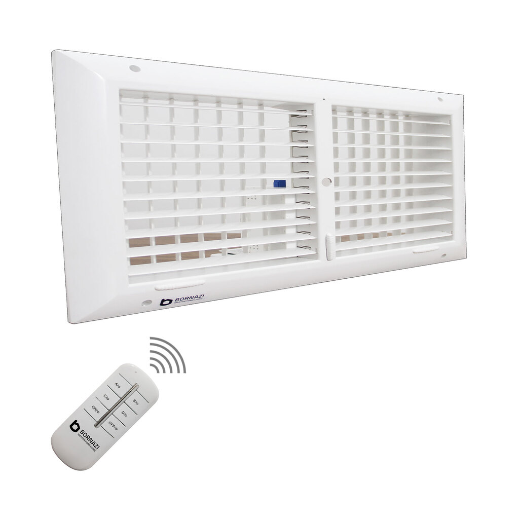 دریچه کولر دو شبکه ریموت دار مستطیل برنازی سایز 20 در 40