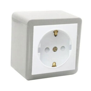 پریز ارت‌دار روکار پارت الکتریک مدل شهاب 4052 با مغزی پلی کربنات