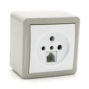 پریز تلفن دومنظوره روکار پارت الکتریک مدل شهاب 4050