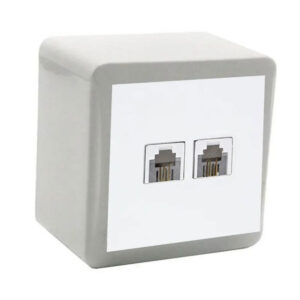 پریز تلفن دو سوکت روکار پارت الکتریک مدل شهاب 4055