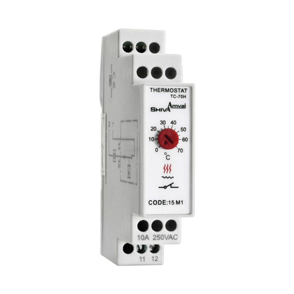 ترموستات تابلویی فن سری M مدل TC-70H کد 15M1 شیوا امواج