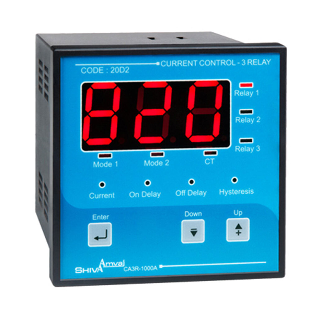 کنترل آمپر سه رله ای مدل CA3R - 1000 A کد 20D2 شیوا امواج