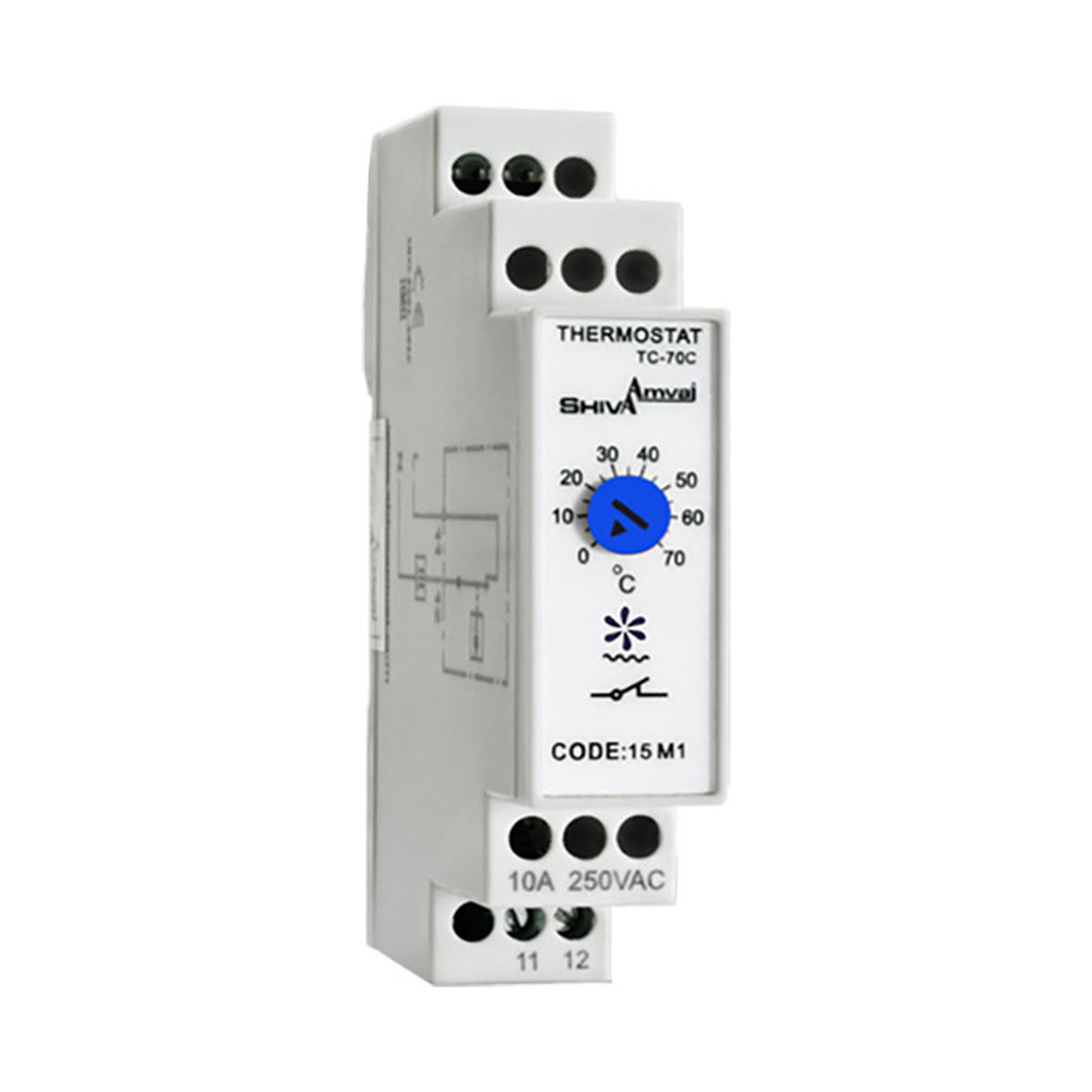 ترموستات تابلویی هیتر سری M مدل TC-70C کد 15M1 شیوا امواج