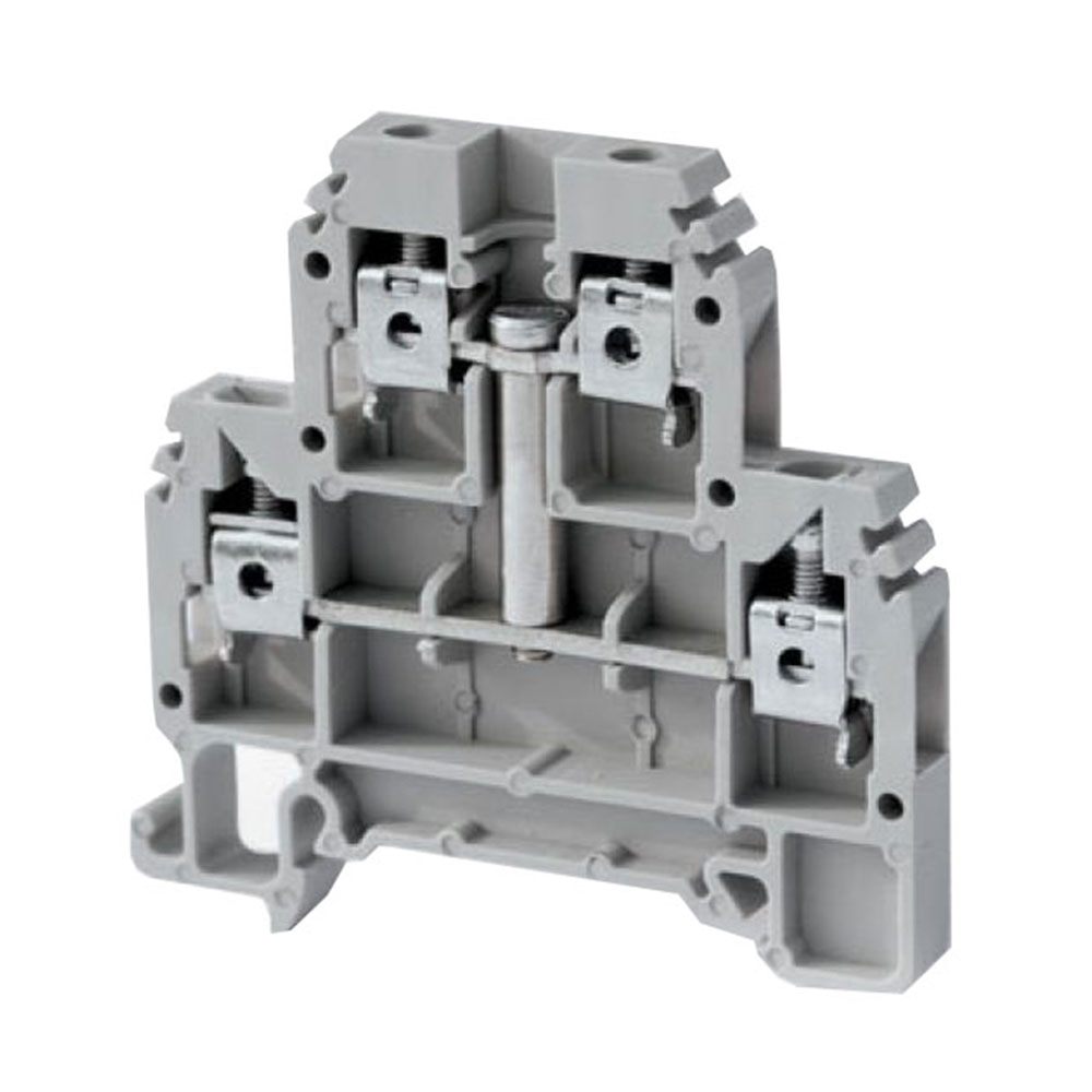 ترمینال ریلی پیچی دو طبقه لینک‌دار سایز 4 مدل RT-SU2.5-4-2L-DRTP2.5-4-L رعد