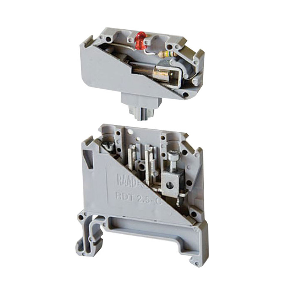 ترمینال فیوزی چراغ‌دار سایز 2.5 مدل RT-SK1.5-FLD-DT2.5-CFCLD رعد