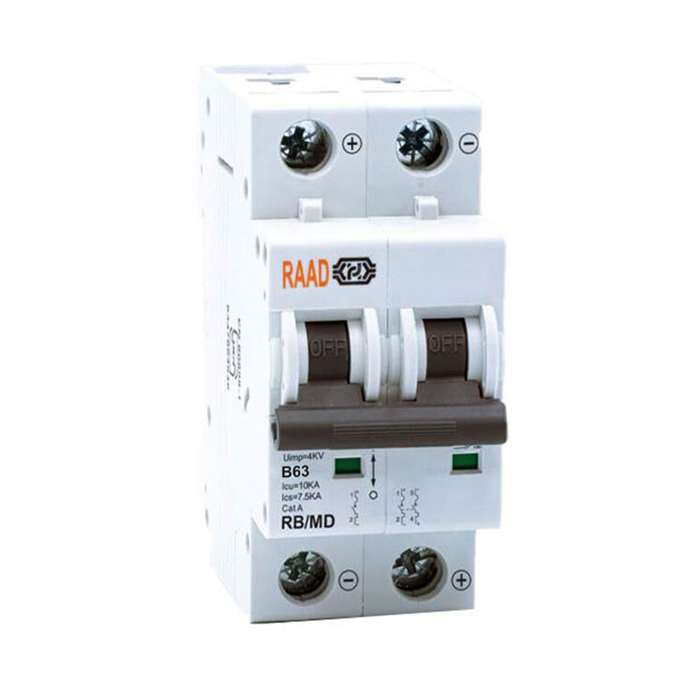 کلید مینیاتوری 1 پل + نول 63 آمپر RB-MN-1P-N-B63-6KA رعد