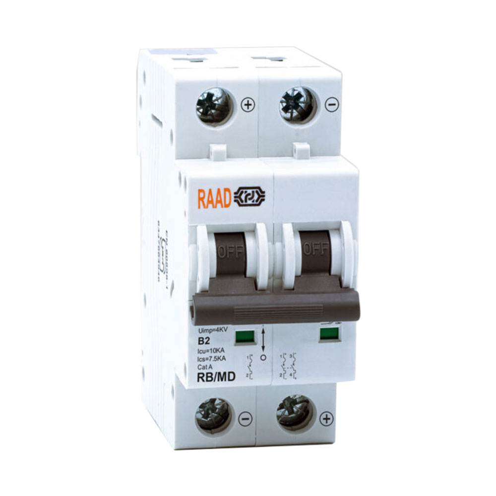 کلید مینیاتوری 2 پل 2 آمپر RB-MD-2P-B02-10KA رعد