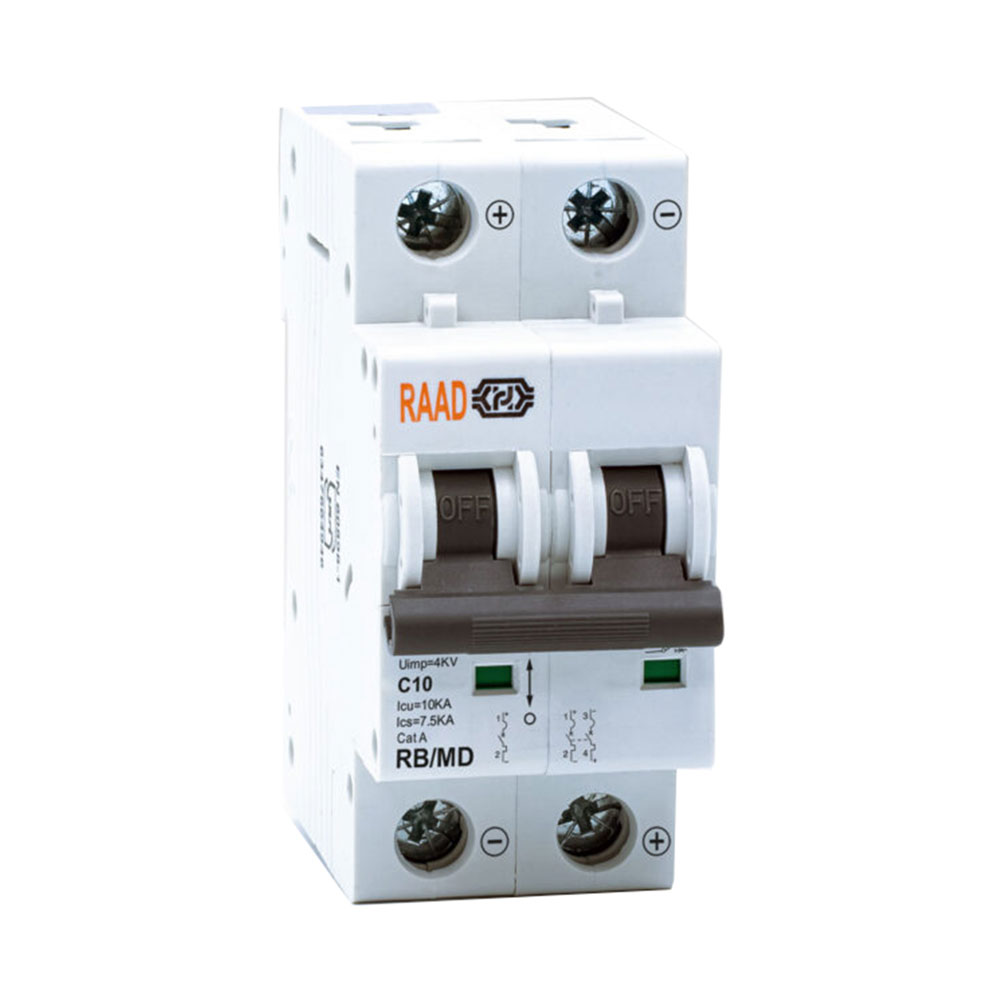 کلید مینیاتوری 2 پل 10 آمپر RB-MD-2P-C10-6kA رعد