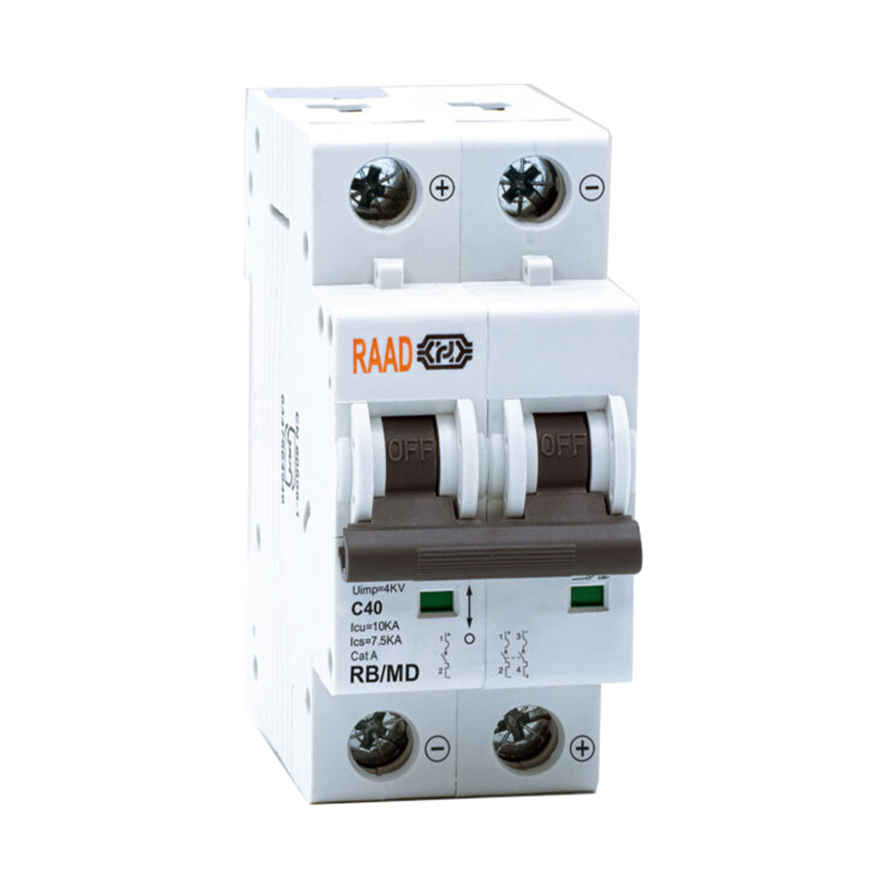 کلید مینیاتوری 2 پل 40 آمپر RB-MD-2P-C40-6kA رعد