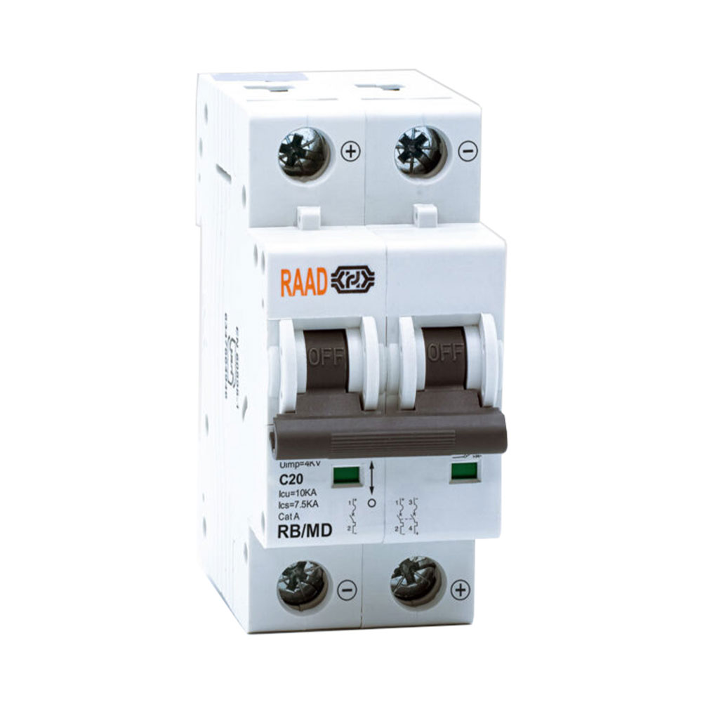 کلید مینیاتوری 2 پل 20 آمپر RB-MD-2P-C20-10kA رعد
