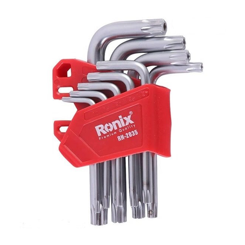 مجموعه 9 عددی آچار آلن کوتاه ستاره‌ای رونیکس مدل RH-2035