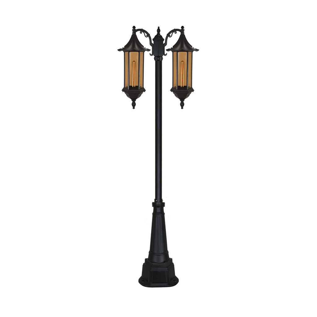 چراغ دوشاخه حیاطی و پارکی پایینی مدل شش ضلعی چتری بلند کد chb5621 بیتانور