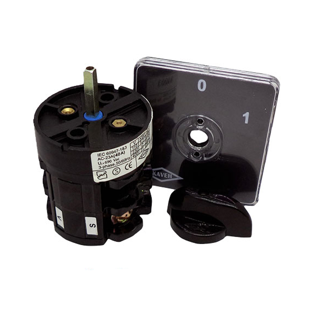 کلید گردان دو فاز یک طرفه 50 آمپر الکترو کاوه