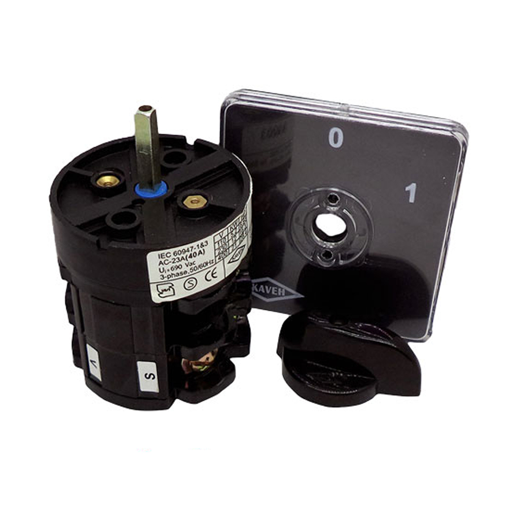 کلید گردان دو فاز یک طرفه 60 آمپر الکترو کاوه